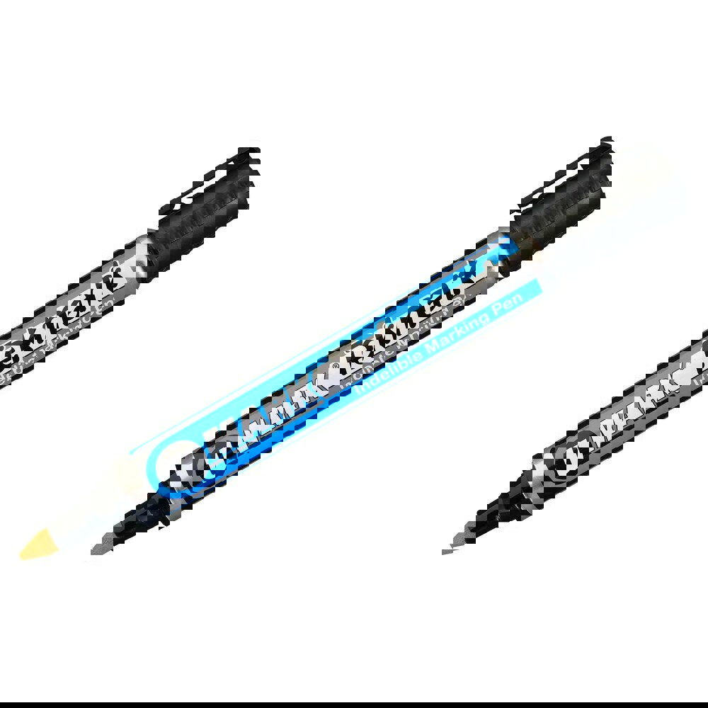 Markers & Paintsticks; Marker Type: Ink Marker; Tip Shape: Point; Color: Black; Ink Type: Oil Base; Tip Type: Fine Point; For Use On: Wood; Glass; Corrugated Boxes; Wax Cartons; Plastic; Metal; Rubber; Textiles; Stroke Width (Fractional Inch): 1/16; Minim